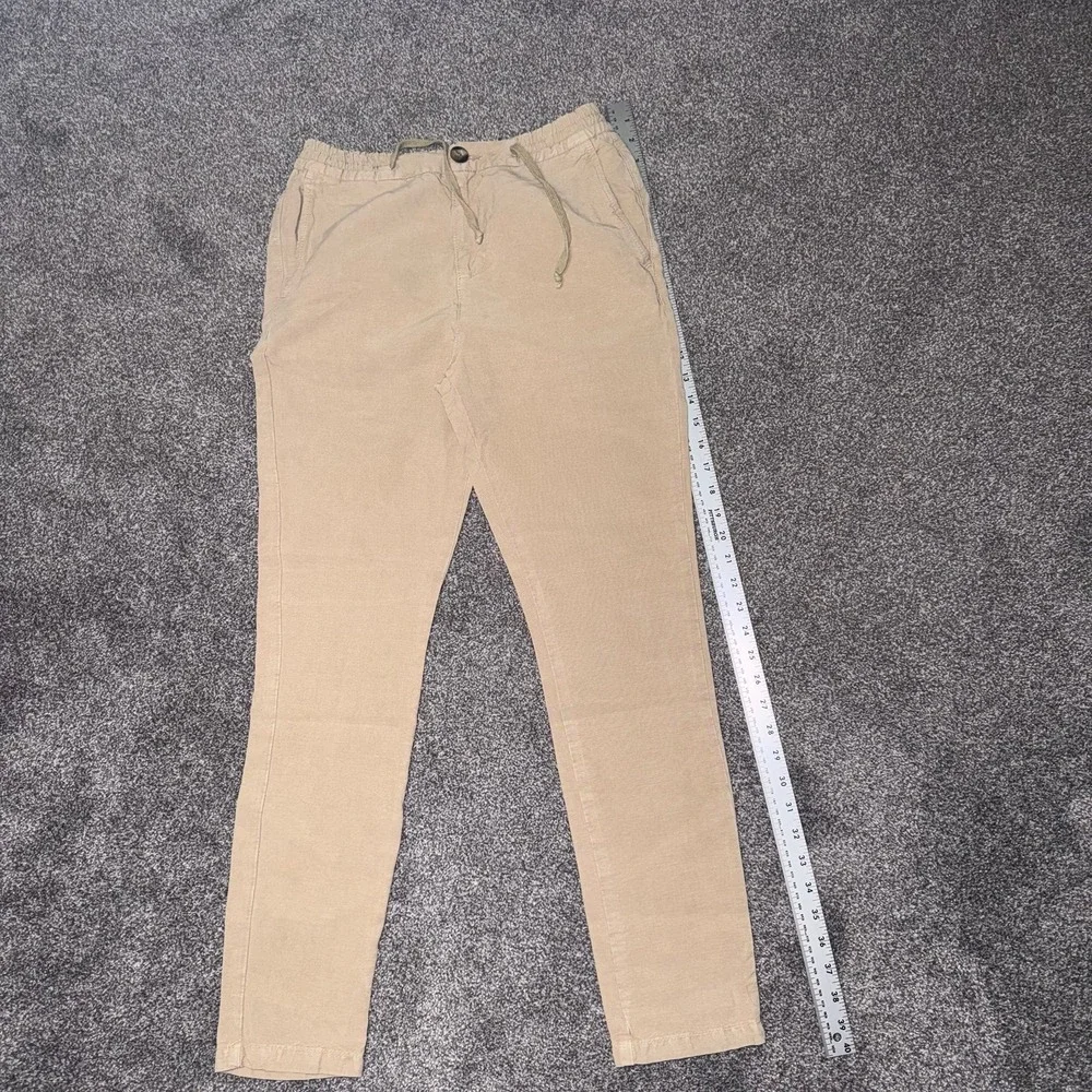 Circle of Trust Women's Khaki Linen Drawstring Pants - Size 28 (Size 6) - Picture 5 of 10